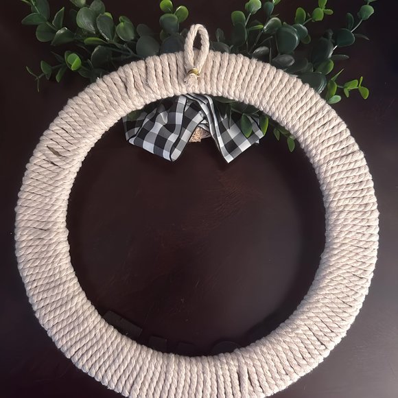 New Handmade Modern Farmhouse "HOME" 10" Wreath - Picture 5 of 6